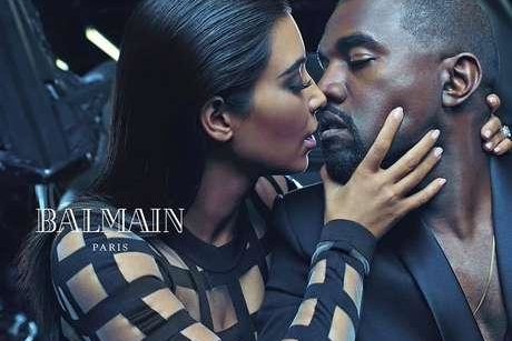 Kanye West y Kim Kardashian imagen de Balmain