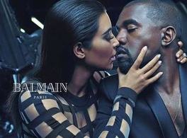 Kanye West y Kim Kardashian imagen de Balmain