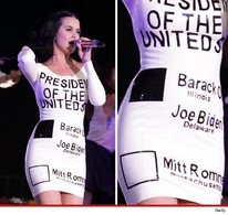 Katy Perry apoya a Obama con un sugerente vestido